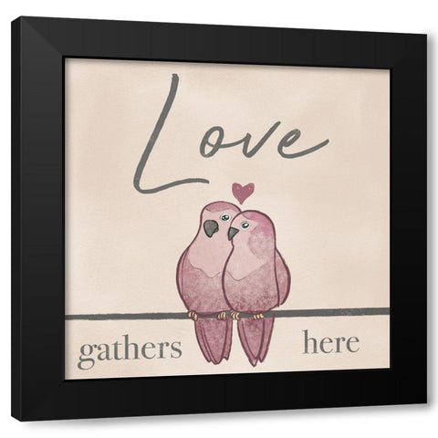 Love Gathers Black Modern Wood Framed Art Print with Double Matting by Prime, Marcus