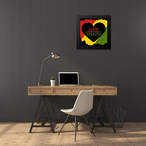 Juneteenth Heart Black Modern Wood Framed Art Print by Prime, Marcus