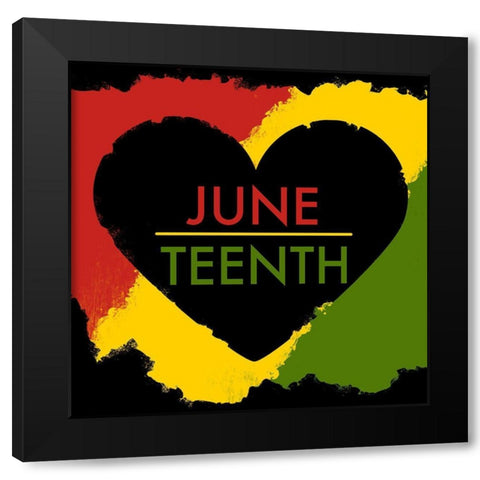 Juneteenth Heart Black Modern Wood Framed Art Print by Prime, Marcus