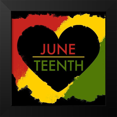 Juneteenth Heart Black Modern Wood Framed Art Print by Prime, Marcus