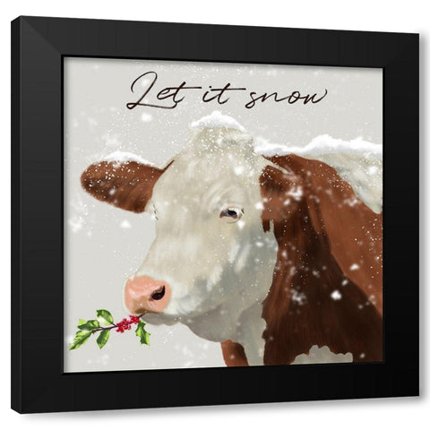 Let In Snow Black Modern Wood Framed Art Print by Prime, Marcus