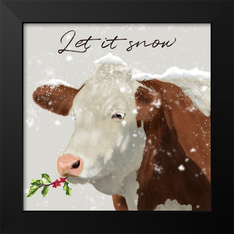 Let In Snow Black Modern Wood Framed Art Print by Prime, Marcus