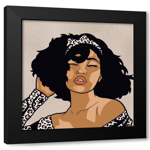 Cheetah Print Diva 2 Black Modern Wood Framed Art Print with Double Matting by Prime, Marcus