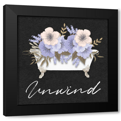 Unwind Floral Bath Black Modern Wood Framed Art Print with Double Matting by Prime, Marcus