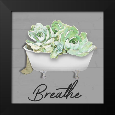 Breathe Succulent Black Modern Wood Framed Art Print by Prime, Marcus