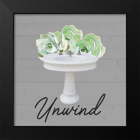 Unwind Succulent Black Modern Wood Framed Art Print by Prime, Marcus