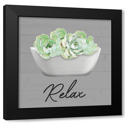 Relaxed Succulent Black Modern Wood Framed Art Print by Prime, Marcus