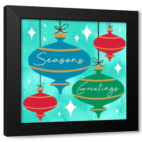 Seasons Greetings Black Modern Wood Framed Art Print by Prime, Marcus