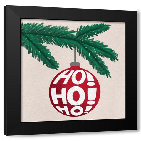 Ho Ho Ho Black Modern Wood Framed Art Print by Prime, Marcus