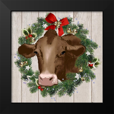 Merry Cow Black Modern Wood Framed Art Print by Prime, Marcus