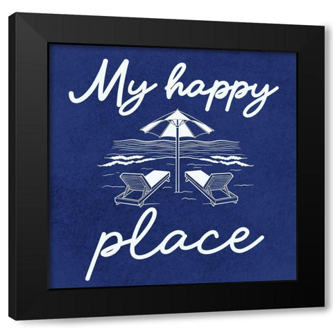 My Happy Place Black Modern Wood Framed Art Print with Double Matting by Prime, Marcus