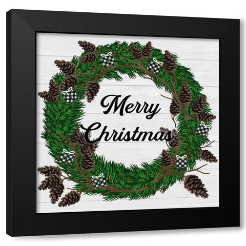 Christmas Birds Black Modern Wood Framed Art Print by Prime, Marcus