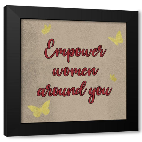 Crimson Empower Women Black Modern Wood Framed Art Print with Double Matting by Prime, Marcus