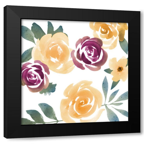 Bright Floral Bunch 1 Black Modern Wood Framed Art Print with Double Matting by Prime, Marcus