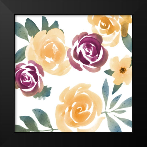 Bright Floral Bunch 1 Black Modern Wood Framed Art Print by Prime, Marcus