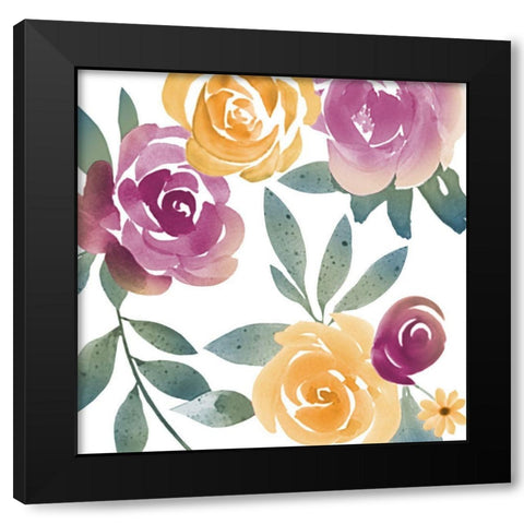 Bright Floral Bunch 2 Black Modern Wood Framed Art Print by Prime, Marcus