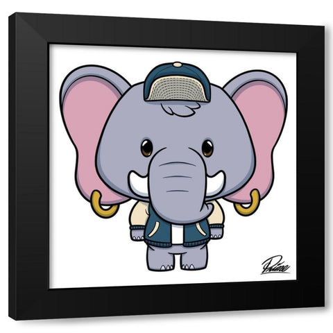 Ethan Elephant Black Modern Wood Framed Art Print with Double Matting by Prime, Marcus