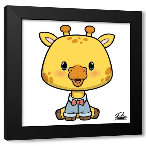 Gavin Giraffe Black Modern Wood Framed Art Print with Double Matting by Prime, Marcus
