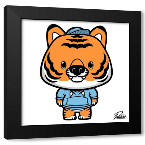 Kye Tiger Black Modern Wood Framed Art Print by Prime, Marcus