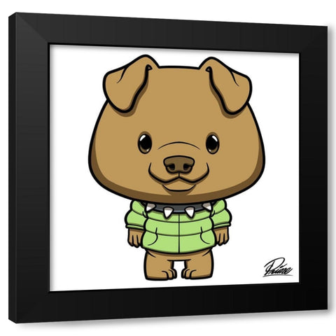 Peter Pitbull Black Modern Wood Framed Art Print by Prime, Marcus