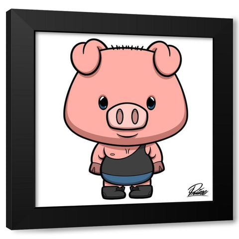 Preston Pig Black Modern Wood Framed Art Print by Prime, Marcus