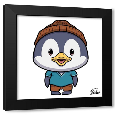 Pryce Penguin Black Modern Wood Framed Art Print by Prime, Marcus