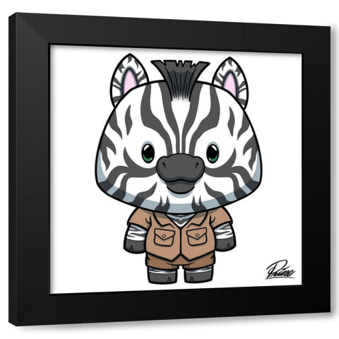 Zane Zebra Black Modern Wood Framed Art Print by Prime, Marcus