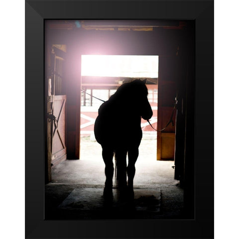 Horse Silhouette Black Modern Wood Framed Art Print by Reed, Michele