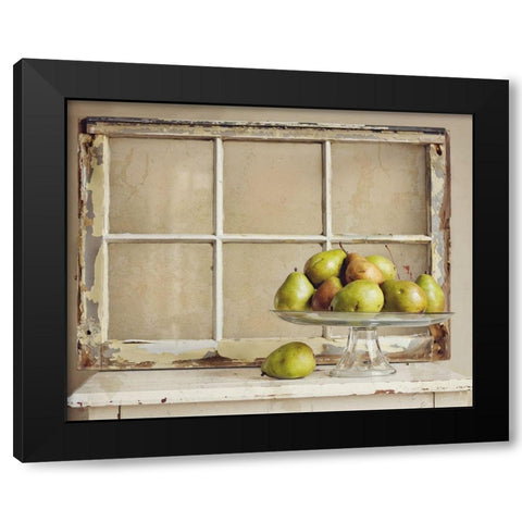 Window Pears Black Modern Wood Framed Art Print with Double Matting by Reed, Michele