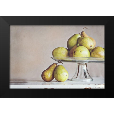 Pears Black Modern Wood Framed Art Print by Reed, Michele