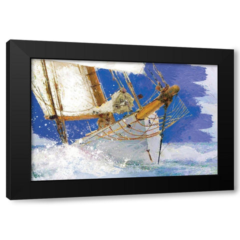 Sailing 2 Black Modern Wood Framed Art Print by Miller, Savannah
