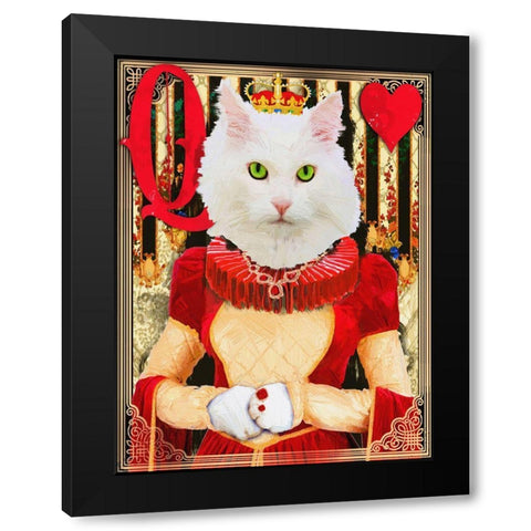 Queen of Hearts Black Modern Wood Framed Art Print by Miller, Savannah