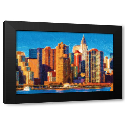 Metro Sunset Black Modern Wood Framed Art Print with Double Matting by Miller, Savannah