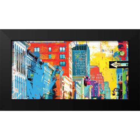 Broadway And Spring Street Black Modern Wood Framed Art Print by Miller, Savannah
