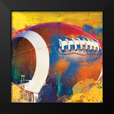 Football Black Modern Wood Framed Art Print by Miller, Savannah
