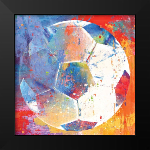 Soccer Black Modern Wood Framed Art Print by Miller, Savannah