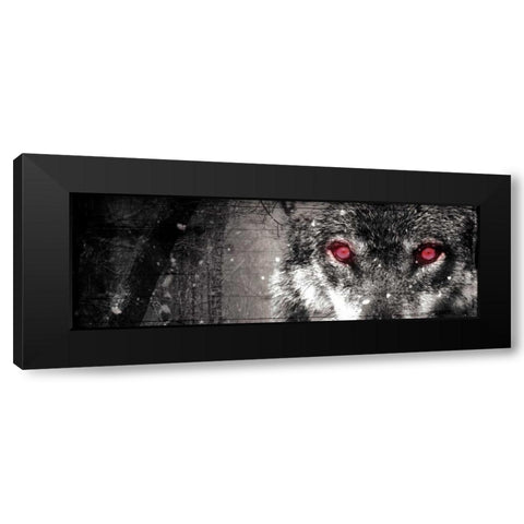 Wolf Eyes Black Modern Wood Framed Art Print with Double Matting by Villa, Milli