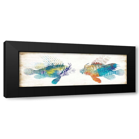 Fish Kiss Black Modern Wood Framed Art Print by Villa, Milli