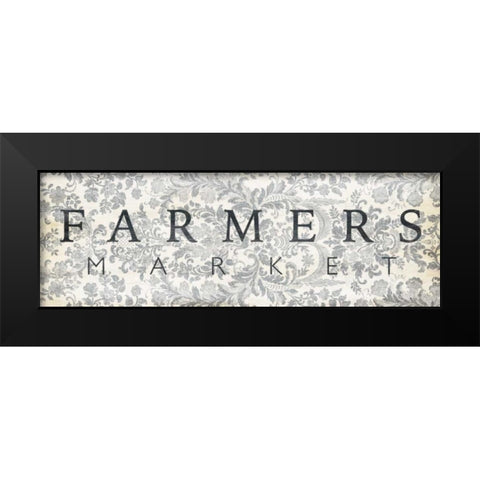 Farmers Market Black Modern Wood Framed Art Print by Villa, Milli