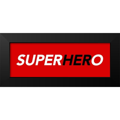 SuperHERo Red Black Modern Wood Framed Art Print by Villa, Mlli