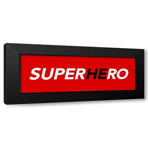 SuperHEro Red Black Modern Wood Framed Art Print with Double Matting by Villa, Mlli