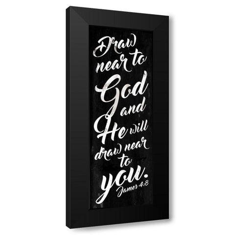 Draw Near Black Black Modern Wood Framed Art Print with Double Matting by Villa, Mlli