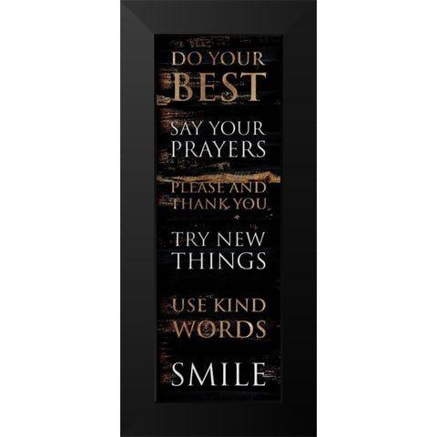 Do Your Best Black Modern Wood Framed Art Print by Villa, Mlli