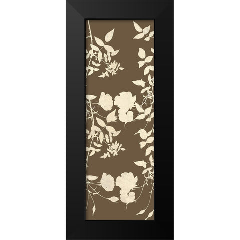 Brown Floral Black Modern Wood Framed Art Print by Villa, Mlli