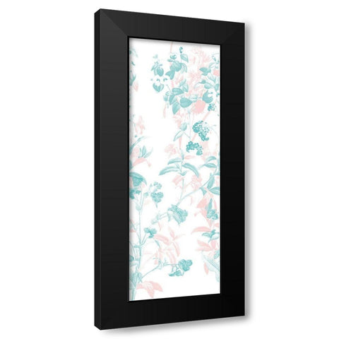 Blush Teal In The Wind Black Modern Wood Framed Art Print with Double Matting by Villa, Mlli