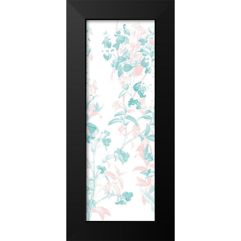 Blush Teal In The Wind Black Modern Wood Framed Art Print by Villa, Mlli
