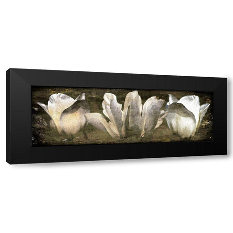 Three Tulips Amber Black Modern Wood Framed Art Print by Villa, Mlli
