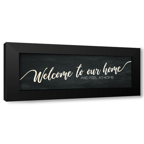 Welcome To Our Home Black Modern Wood Framed Art Print with Double Matting by Villa, Mlli