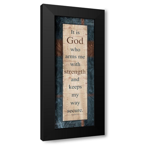God Strength Black Modern Wood Framed Art Print with Double Matting by Villa, Mlli