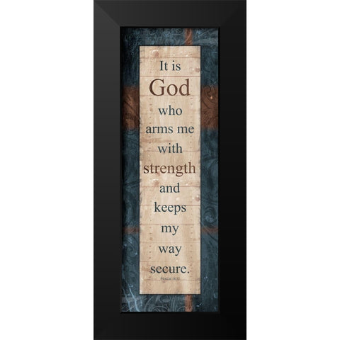 God Strength Black Modern Wood Framed Art Print by Villa, Mlli